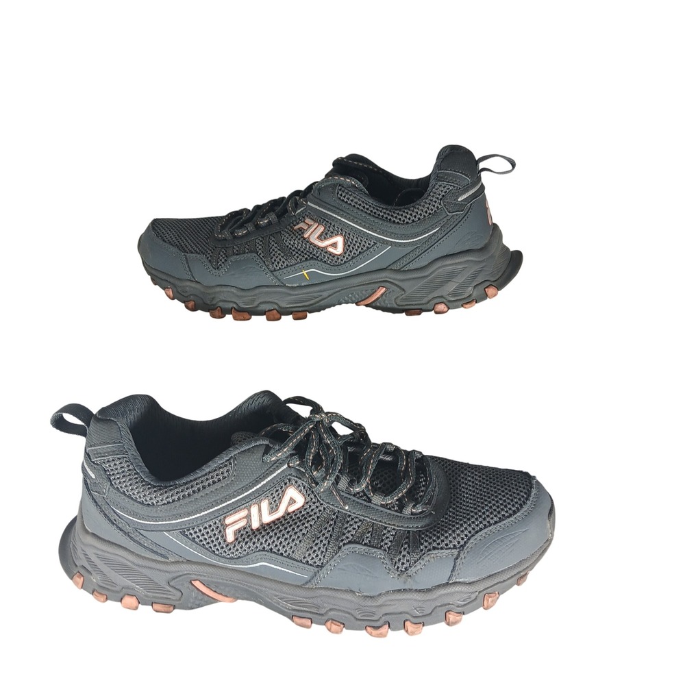 Fila Mens Trail Running Shoes Gray Rose Gold Hiking Sneakers‎ Gorpcore Size 9